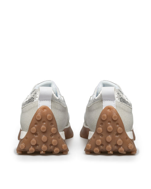 Tenis Blanco Plata Linea Brillos 9448